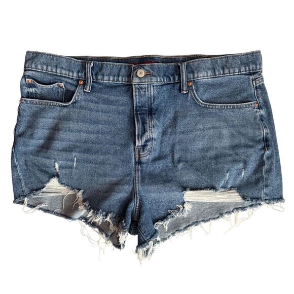 Lucky Brand Ripped Blue Jean Denim Shorts Size 18 - Picture 4 of 15